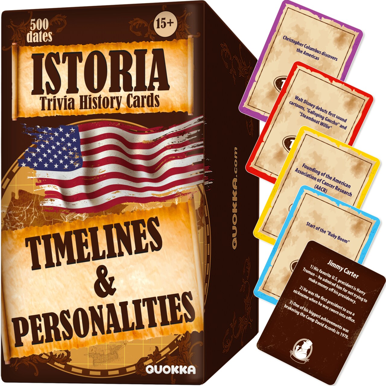 History & Personality Card Game | 500 Trivia Cards for Adults